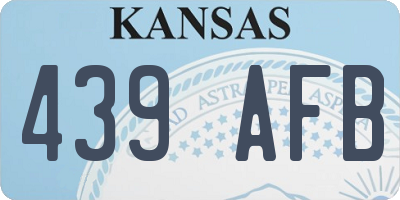KS license plate 439AFB