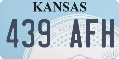 KS license plate 439AFH