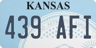 KS license plate 439AFI