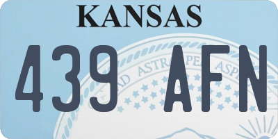 KS license plate 439AFN