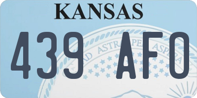 KS license plate 439AFO
