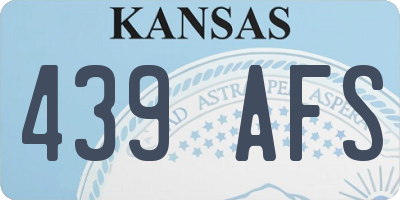 KS license plate 439AFS
