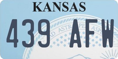 KS license plate 439AFW