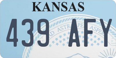 KS license plate 439AFY