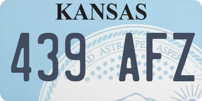 KS license plate 439AFZ