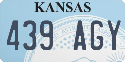 KS license plate 439AGY