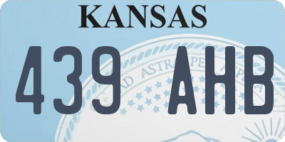 KS license plate 439AHB