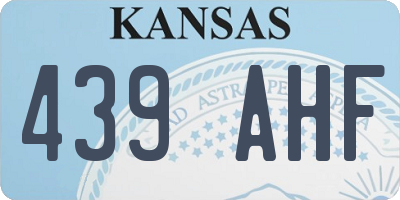 KS license plate 439AHF