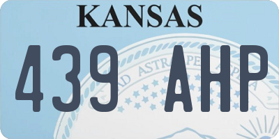 KS license plate 439AHP