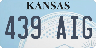 KS license plate 439AIG