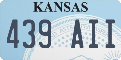 KS license plate 439AII