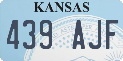 KS license plate 439AJF