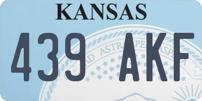 KS license plate 439AKF