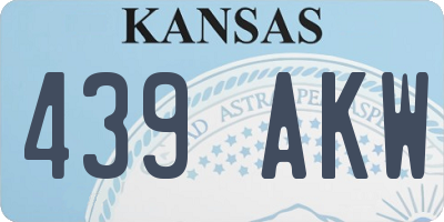KS license plate 439AKW