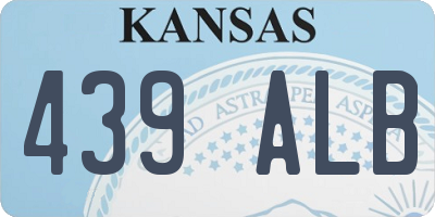 KS license plate 439ALB