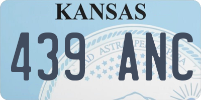 KS license plate 439ANC