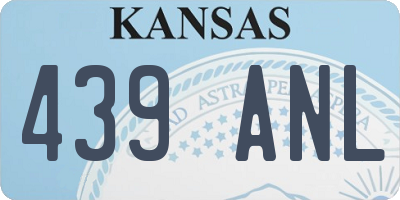KS license plate 439ANL