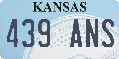 KS license plate 439ANS