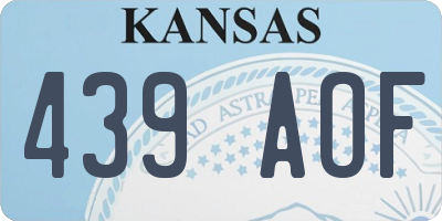 KS license plate 439AOF