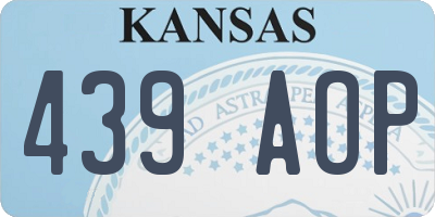 KS license plate 439AOP