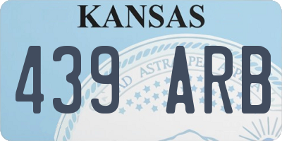 KS license plate 439ARB