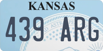 KS license plate 439ARG