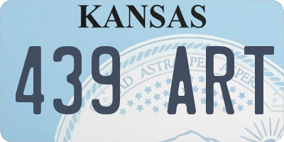 KS license plate 439ART