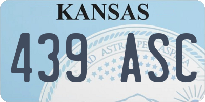KS license plate 439ASC