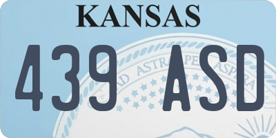 KS license plate 439ASD
