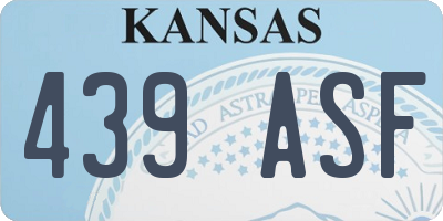 KS license plate 439ASF