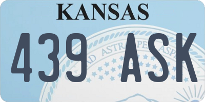 KS license plate 439ASK