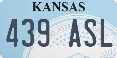 KS license plate 439ASL
