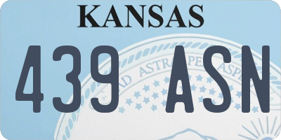 KS license plate 439ASN
