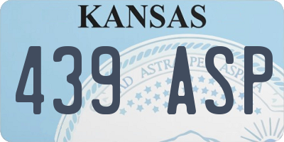 KS license plate 439ASP