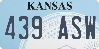 KS license plate 439ASW
