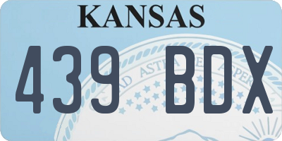 KS license plate 439BDX
