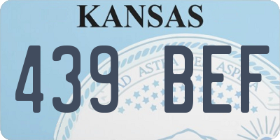 KS license plate 439BEF
