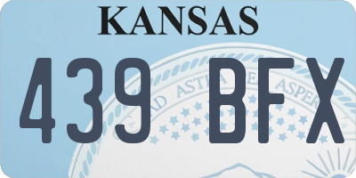 KS license plate 439BFX