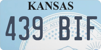 KS license plate 439BIF