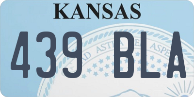 KS license plate 439BLA