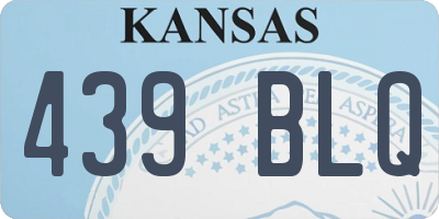 KS license plate 439BLQ