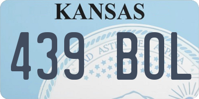 KS license plate 439BOL