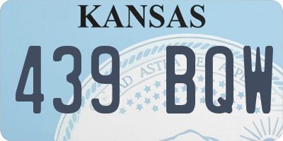 KS license plate 439BQW