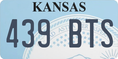 KS license plate 439BTS