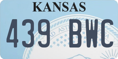 KS license plate 439BWC