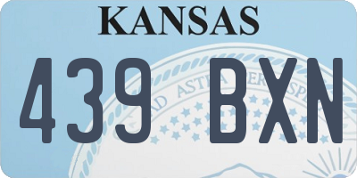 KS license plate 439BXN