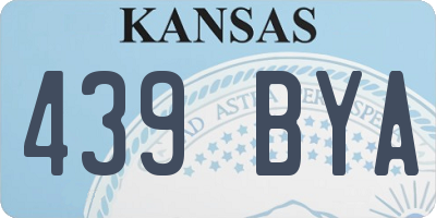 KS license plate 439BYA