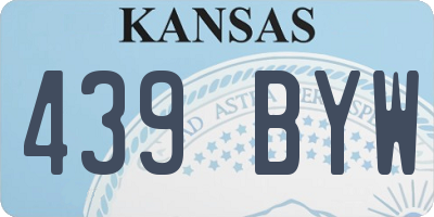 KS license plate 439BYW