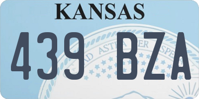 KS license plate 439BZA