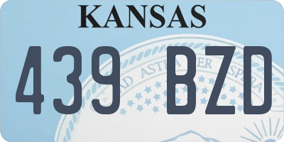 KS license plate 439BZD